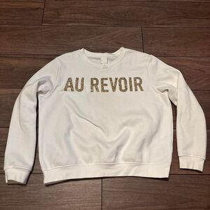 H-m Women's White and Cream Sweatshirt